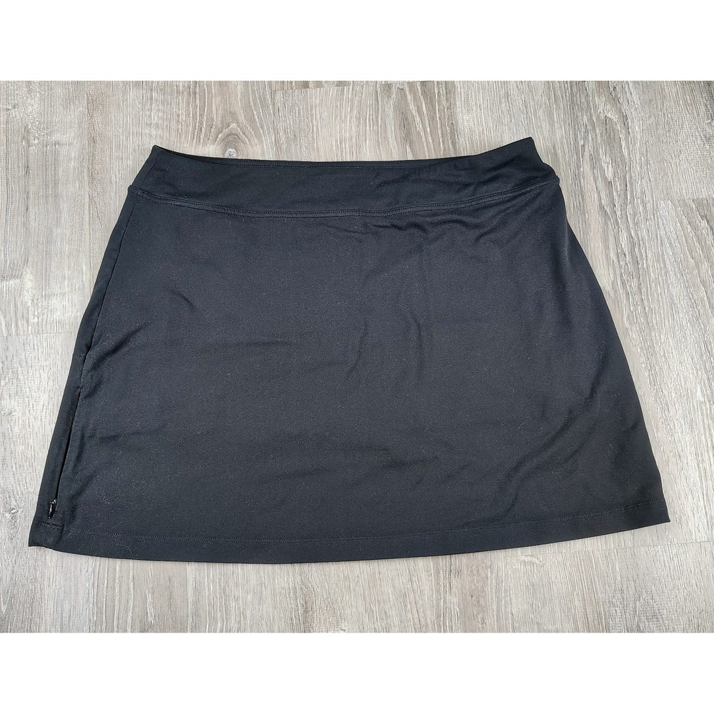 Athleta Womens XL Black Athletic Skirt Shorts Stretch Pull On Tennis Sports Golf